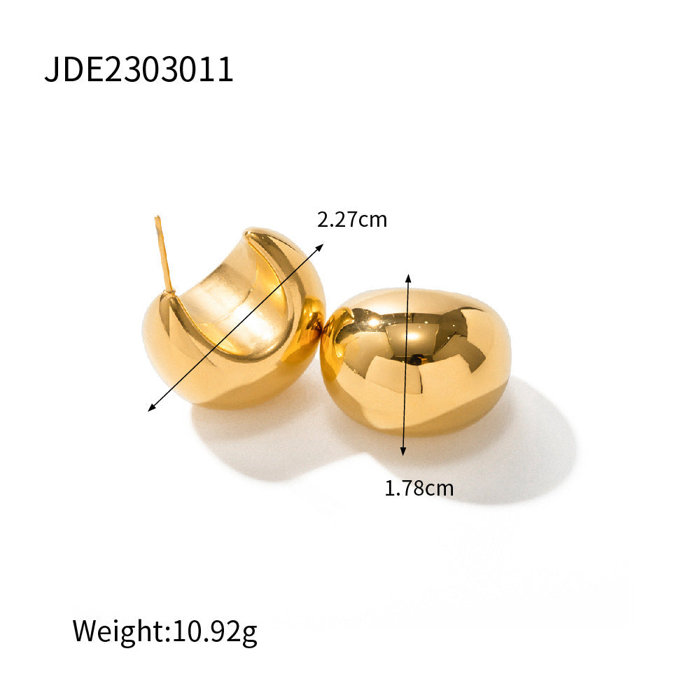 Thick C-Shaped Hollow Earrings