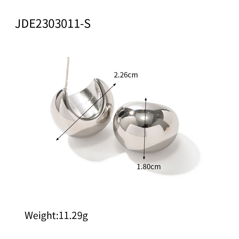Thick C-Shaped Hollow Earrings